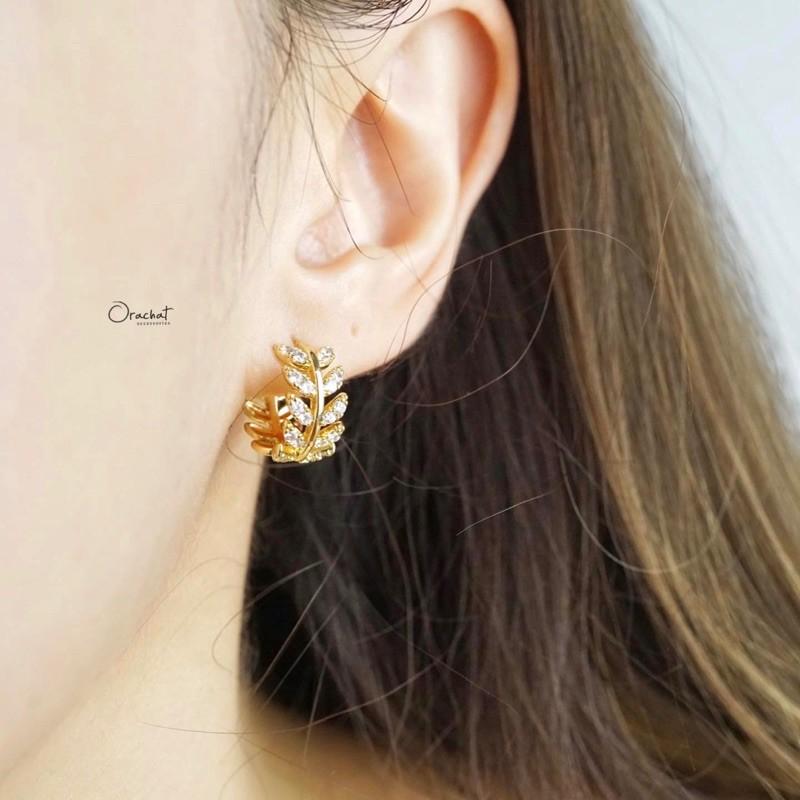  GLITTER OLIVE ROUND HOOP Earrings