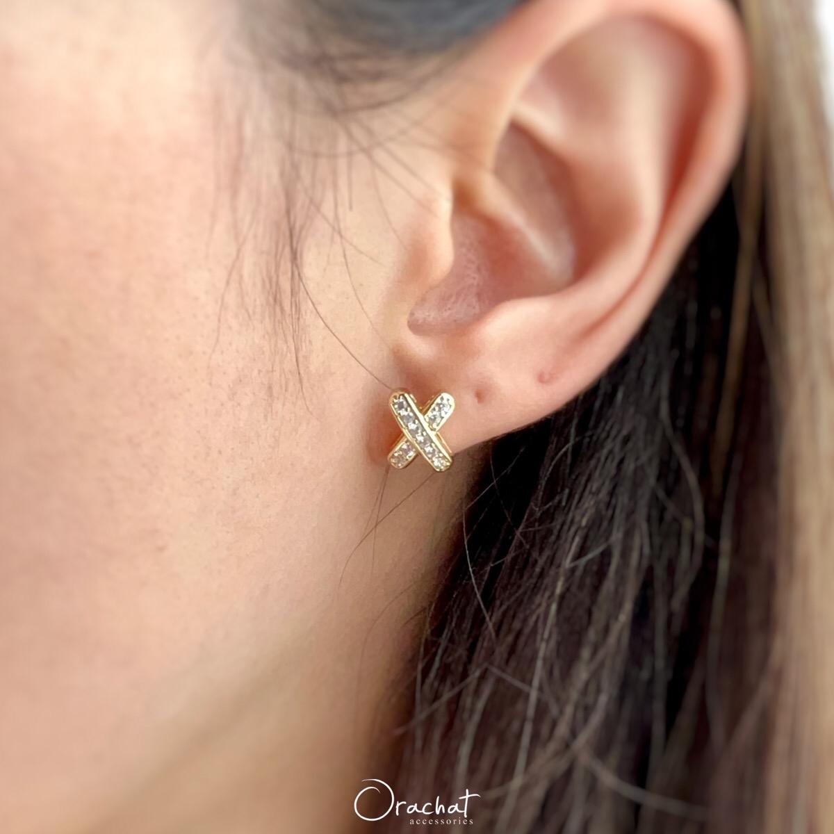  MINI CROSS 14K Earrings