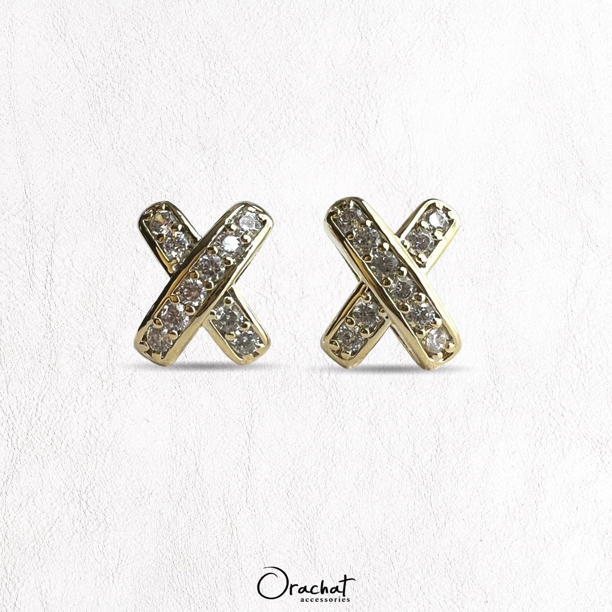 MINI CROSS 14K Earrings