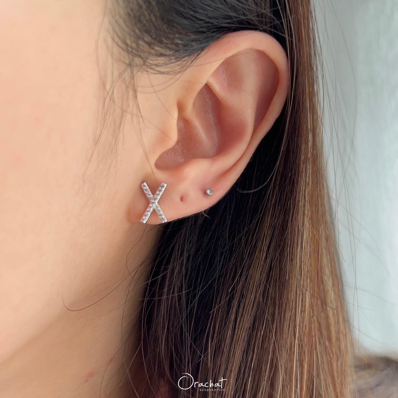  GLITTER CROSS 14K Earrings